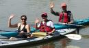 Shevy, Alison, and Matt kayaking